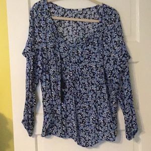 NWT....Blue Floral Blouse